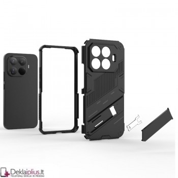 Smūgiams atsparus dėklas su kojele - juodas (Xiaomi 15T Pro)